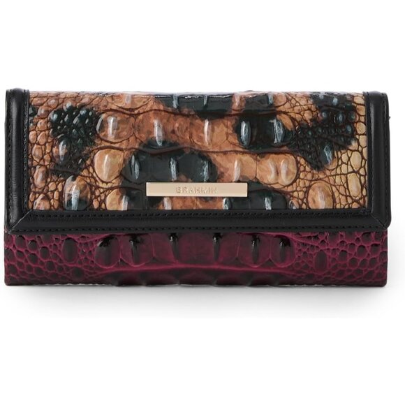 Chanel luxury clutch wallet Red genuine leather with 3 compartments